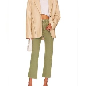 Re/Done 70s Ultra High Rise Stove Pipe In Washed Sage Size 26